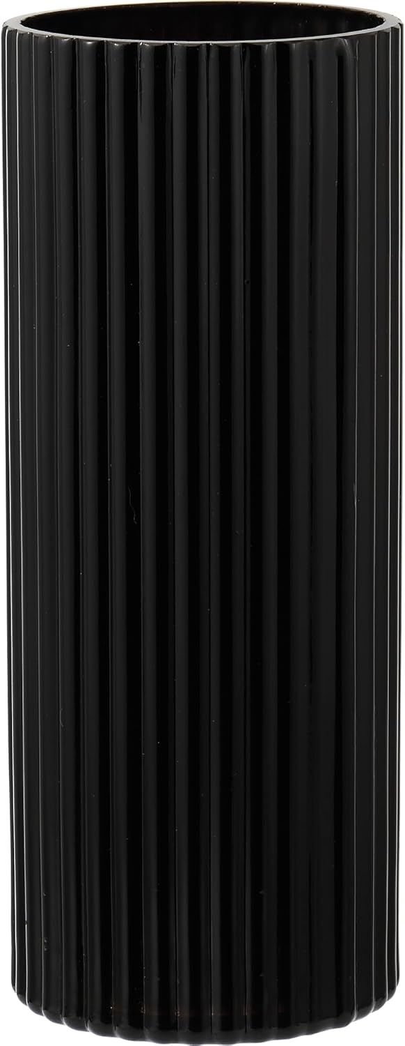 Black Flower Vase — 10" — Black