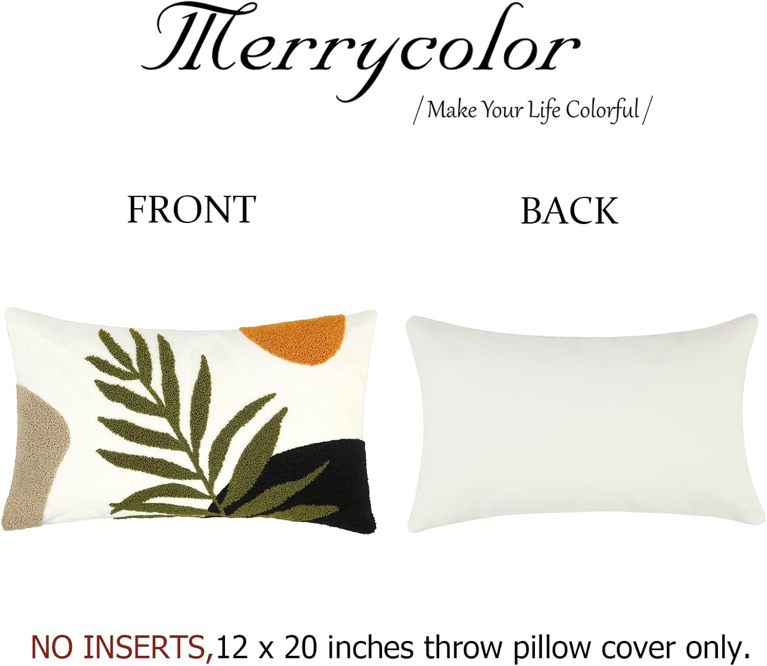 Tufted Boho Green Throw Pillow Cover — 20" - View 5