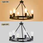 Farmhouse Black Chandelier — 6-Light - View 5