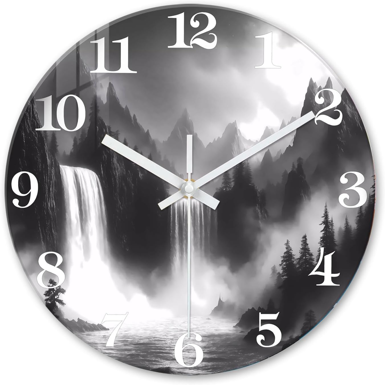 Battery Operated Modern Black Wall Clock — 12" — 14 Inch