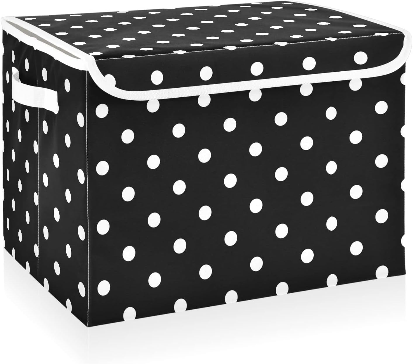 Black Storage Bin — Polka Dot Black