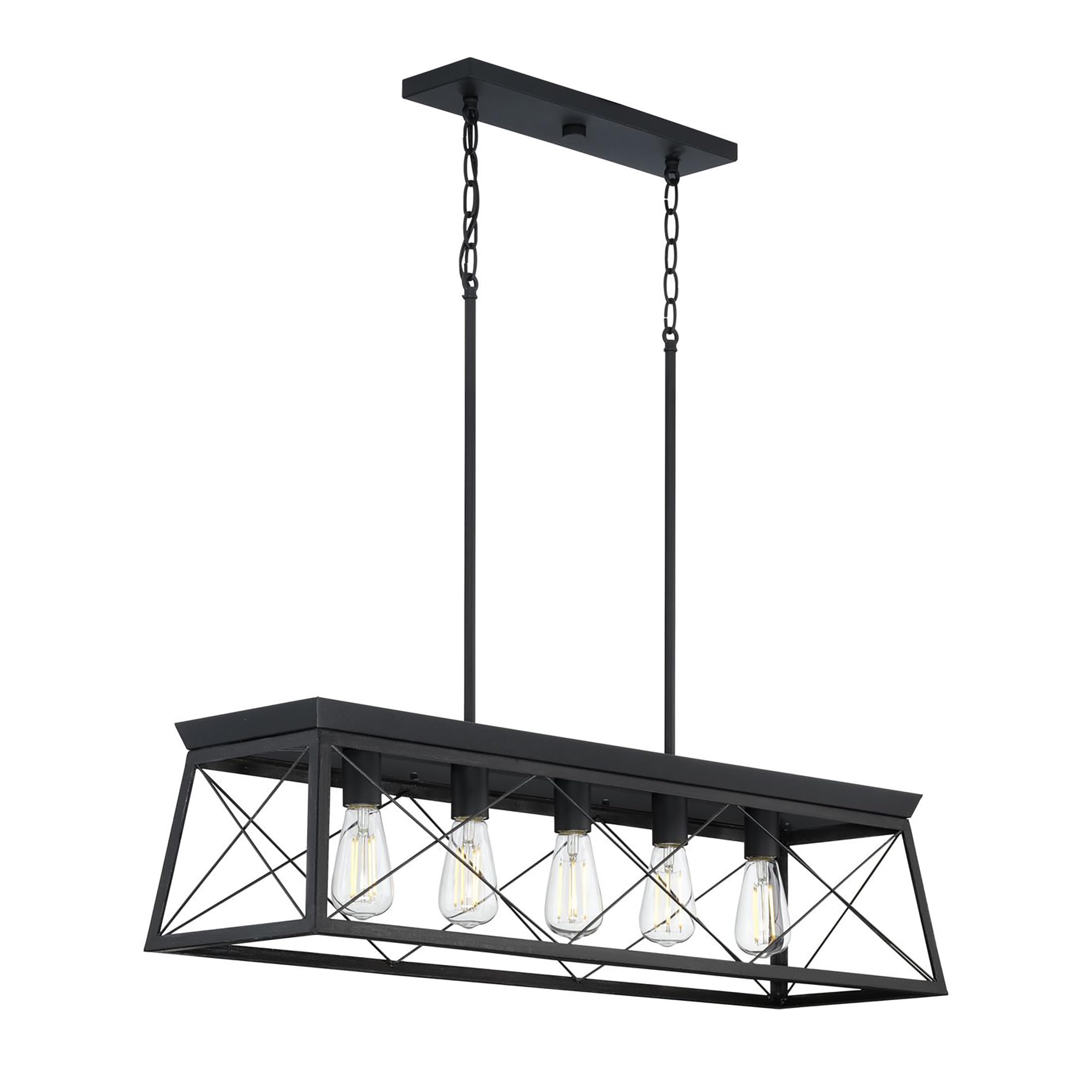 Farmhouse Black Chandelier — 5-Light