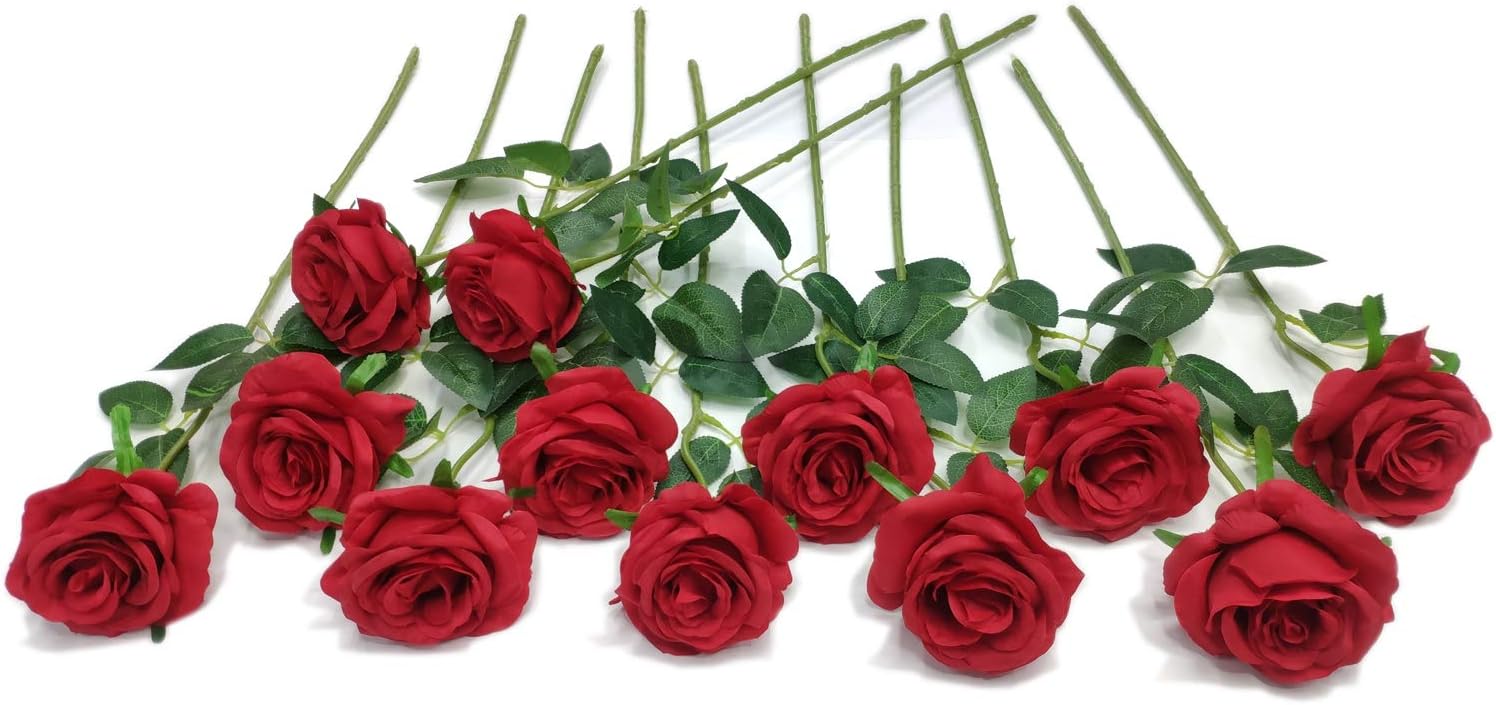 Black Artificial Flowers — Red