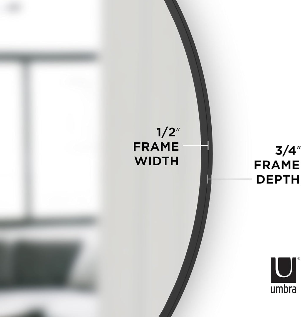 Round Modern Beige Wall Mirror — 37" - View 7