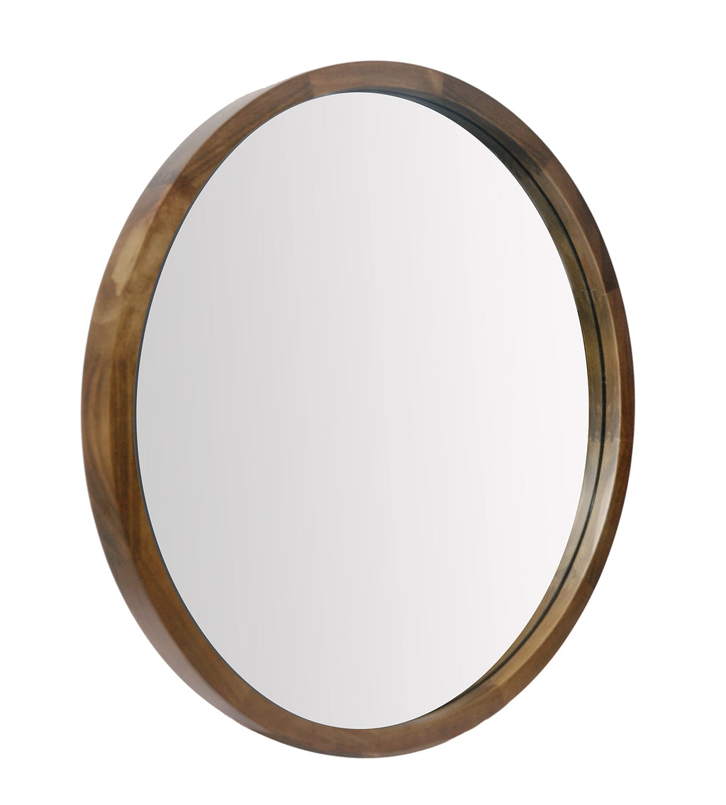 Round Wood Wall Mirror — 6"
