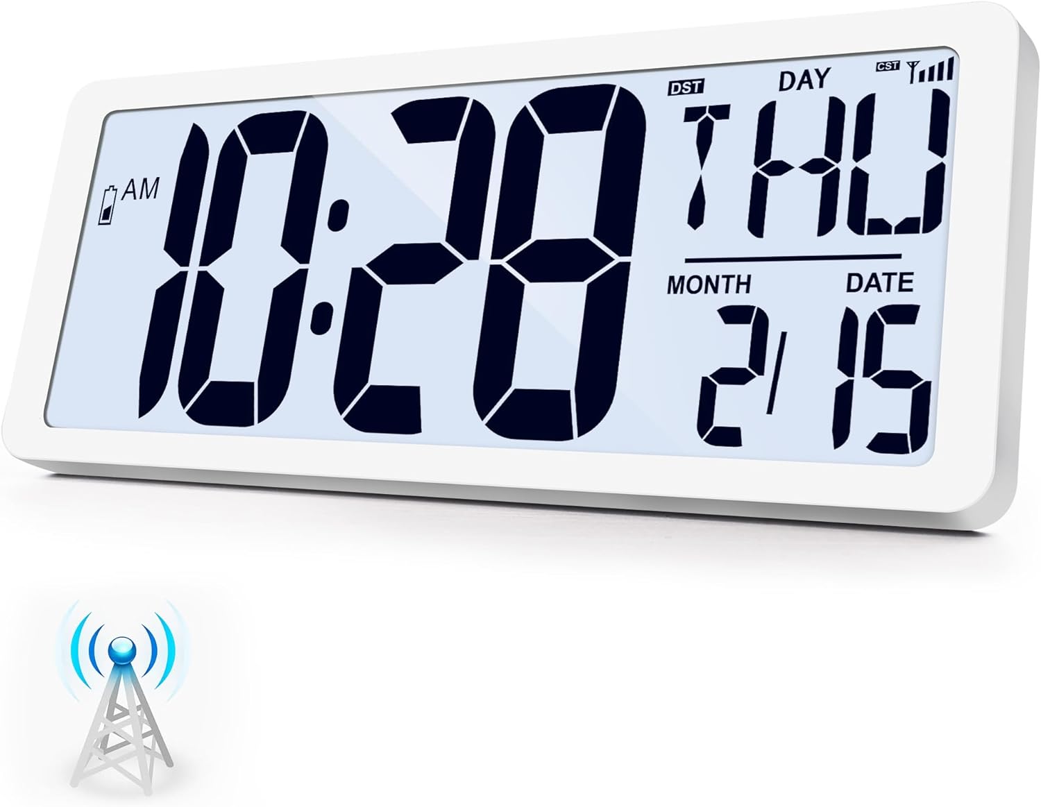 Battery Operated Wall Clock — 15.2" — 15.0" Atomic Clock with Backlight