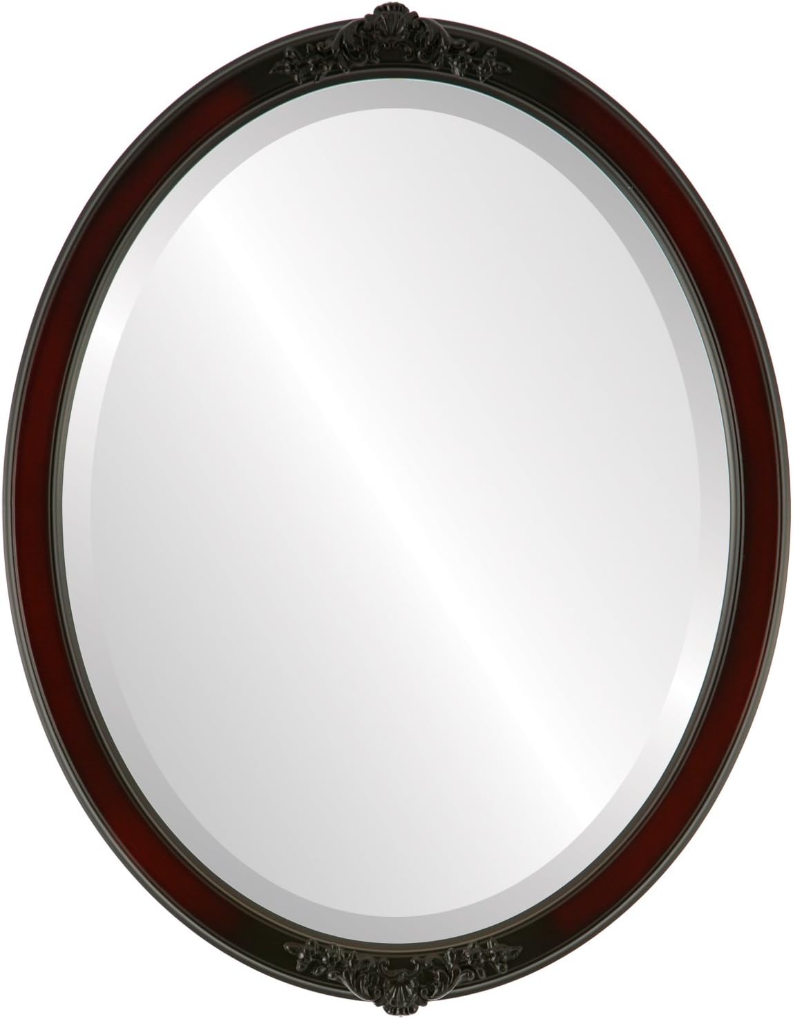 Beveled Luxe Beige Wall Mirror — 26" — Rosewood
