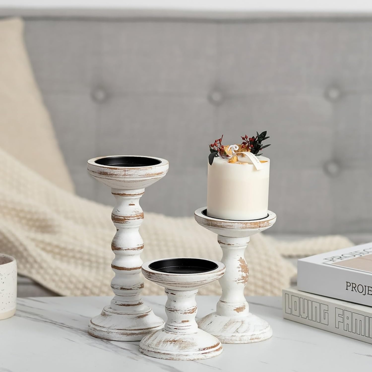 Farmhouse Black Candle — Set of 3 - View 8