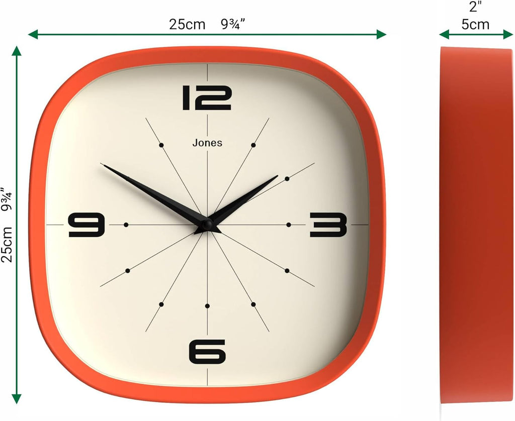 Mid-Century Black Wall Clock — 10" - View 4