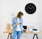 Battery Operated Modern Black Wall Clock — 12" - View 7