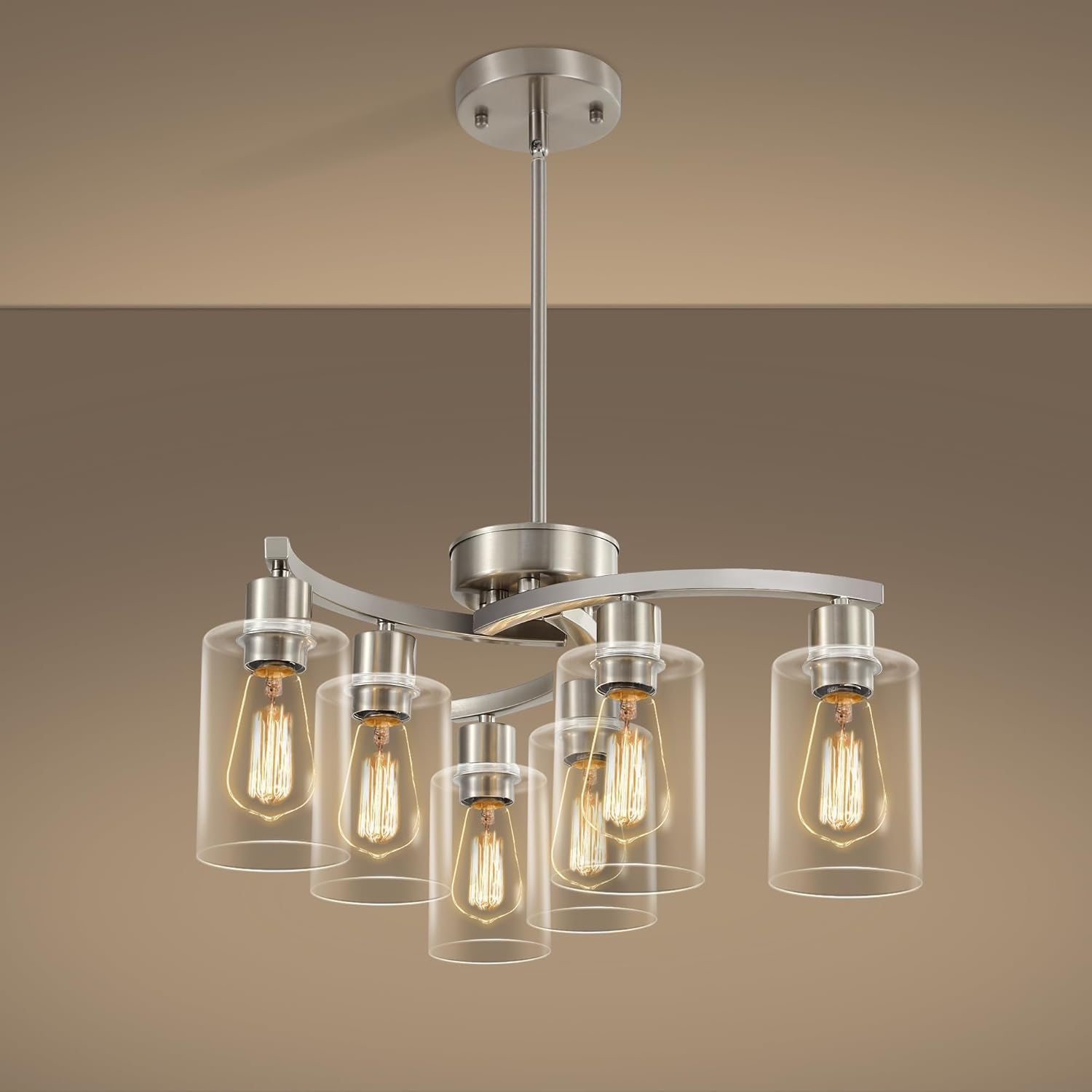 Farmhouse Black Chandelier — 9-Light — 21.7in/6-Light