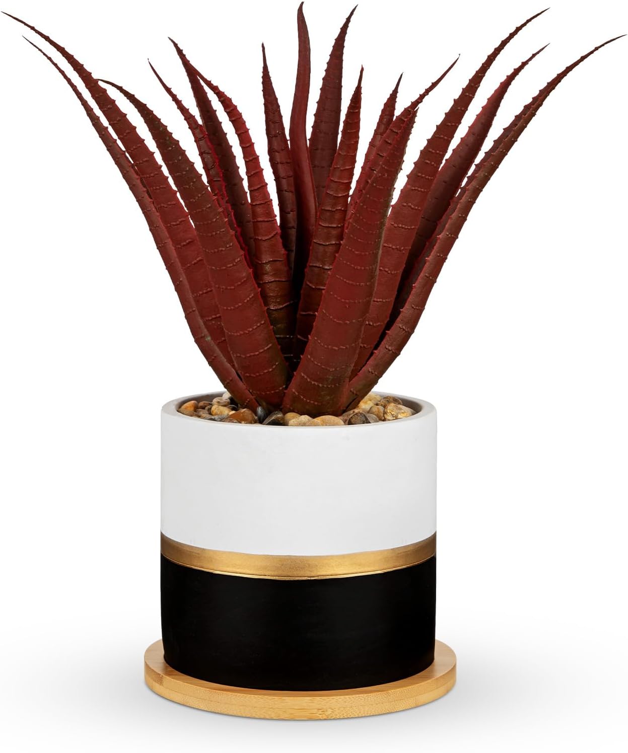 Farmhouse Black Artificial Plant — Red Aloe#009