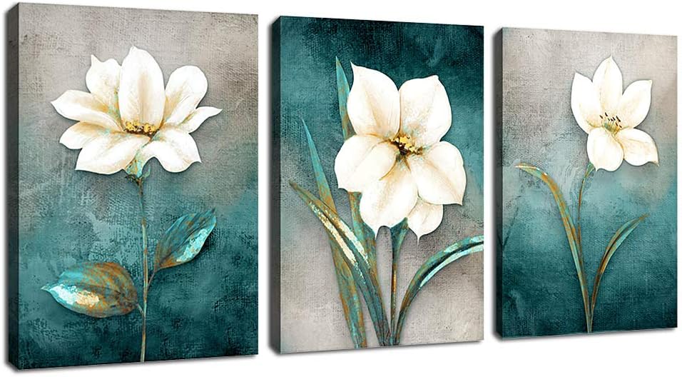 Framed Modern Blue Canvas Wall Art — 16" — 16"L x 12"W