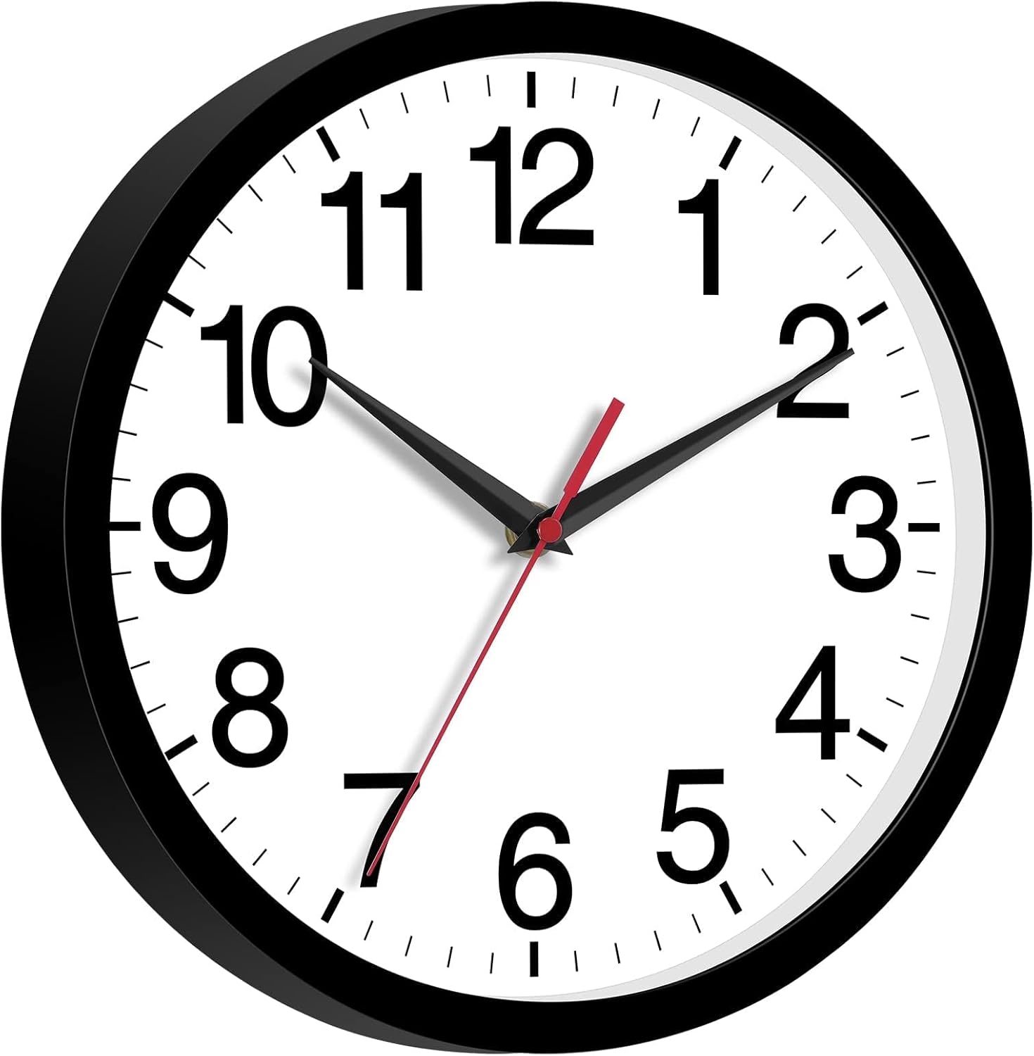 Battery Operated Modern Black Wall Clock — 14" - View 3