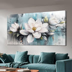 Framed Blue Canvas Wall Art — 48" — 40"L x 20"W