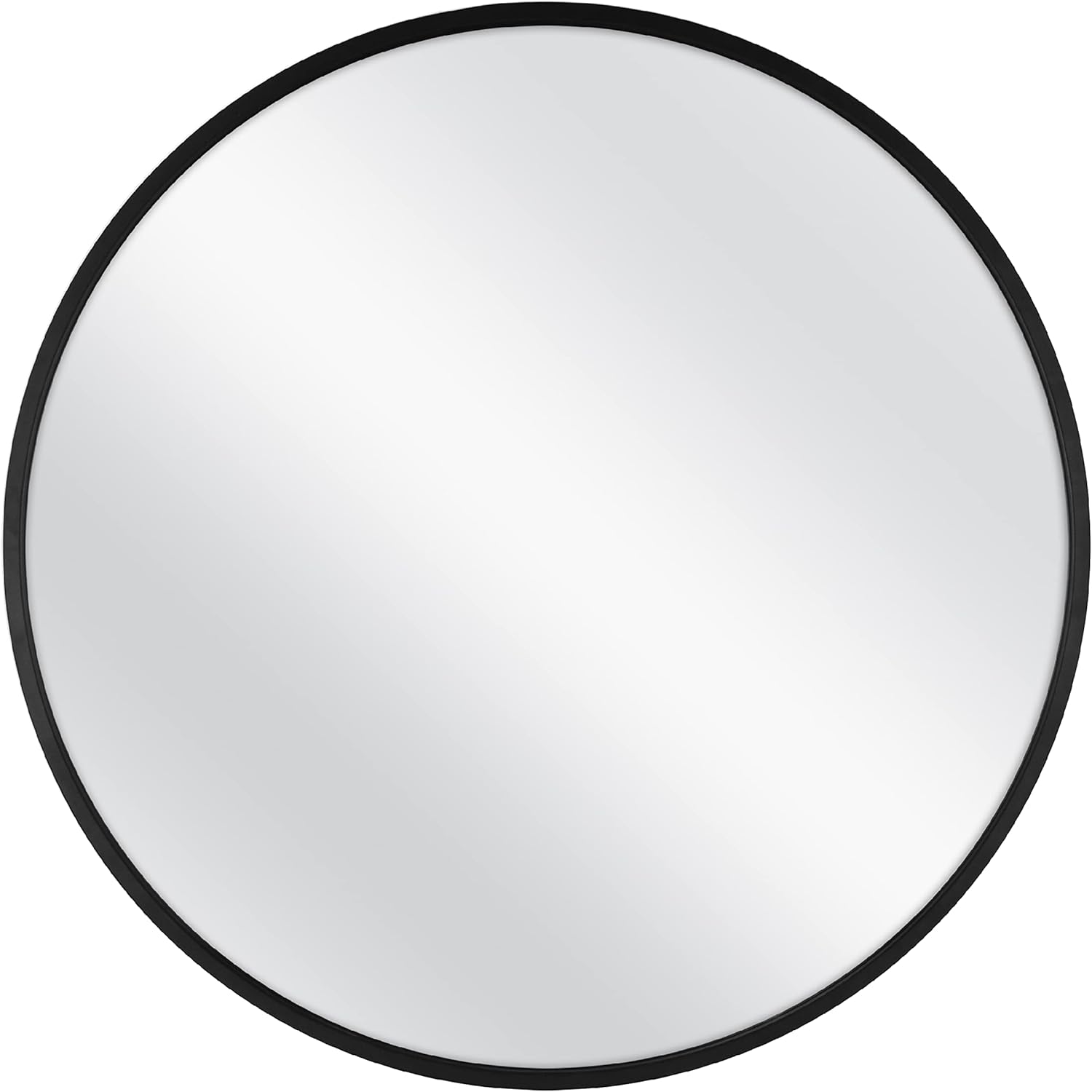 Round Modern Black Mirror — 26" — Black