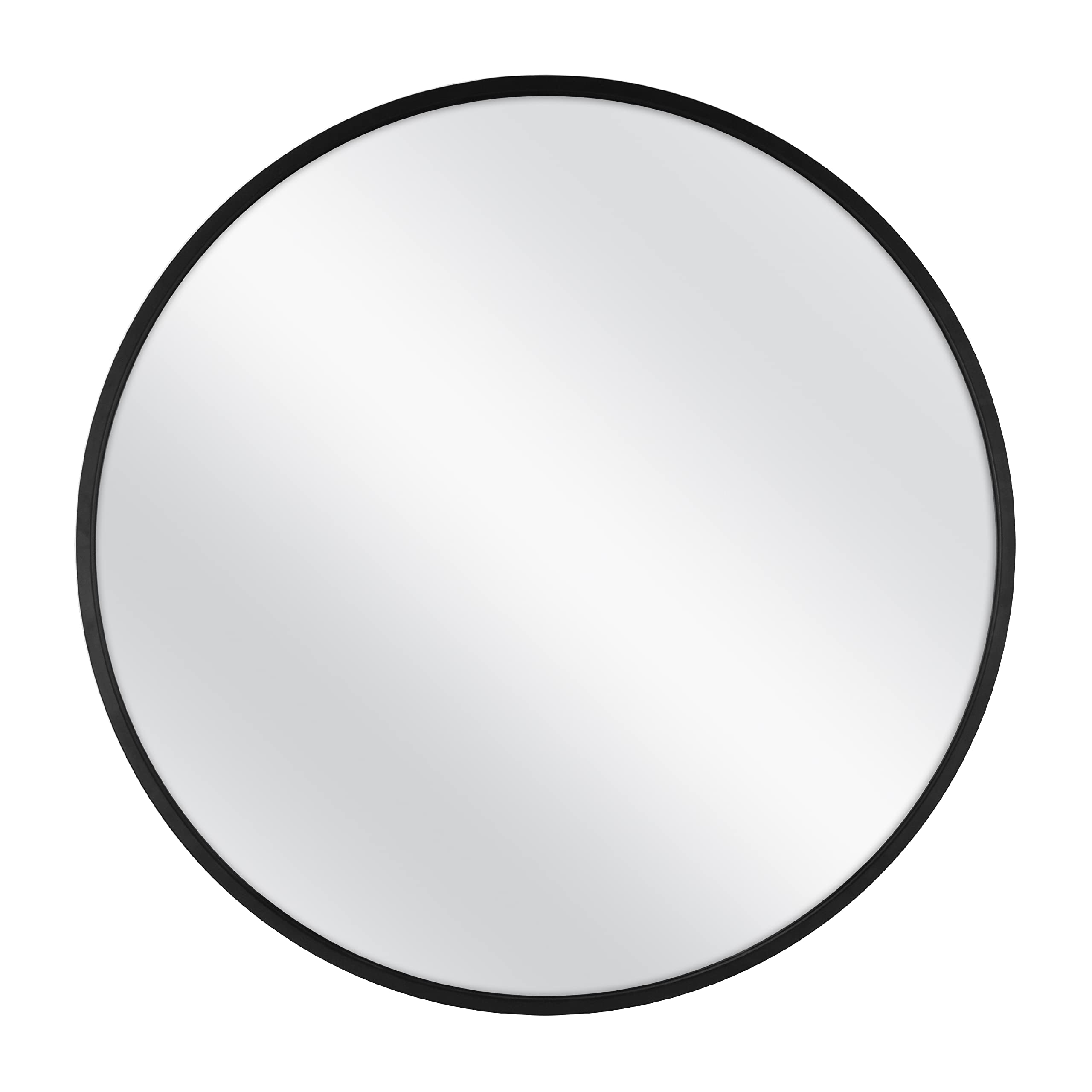Round Modern Black Mirror — 26"