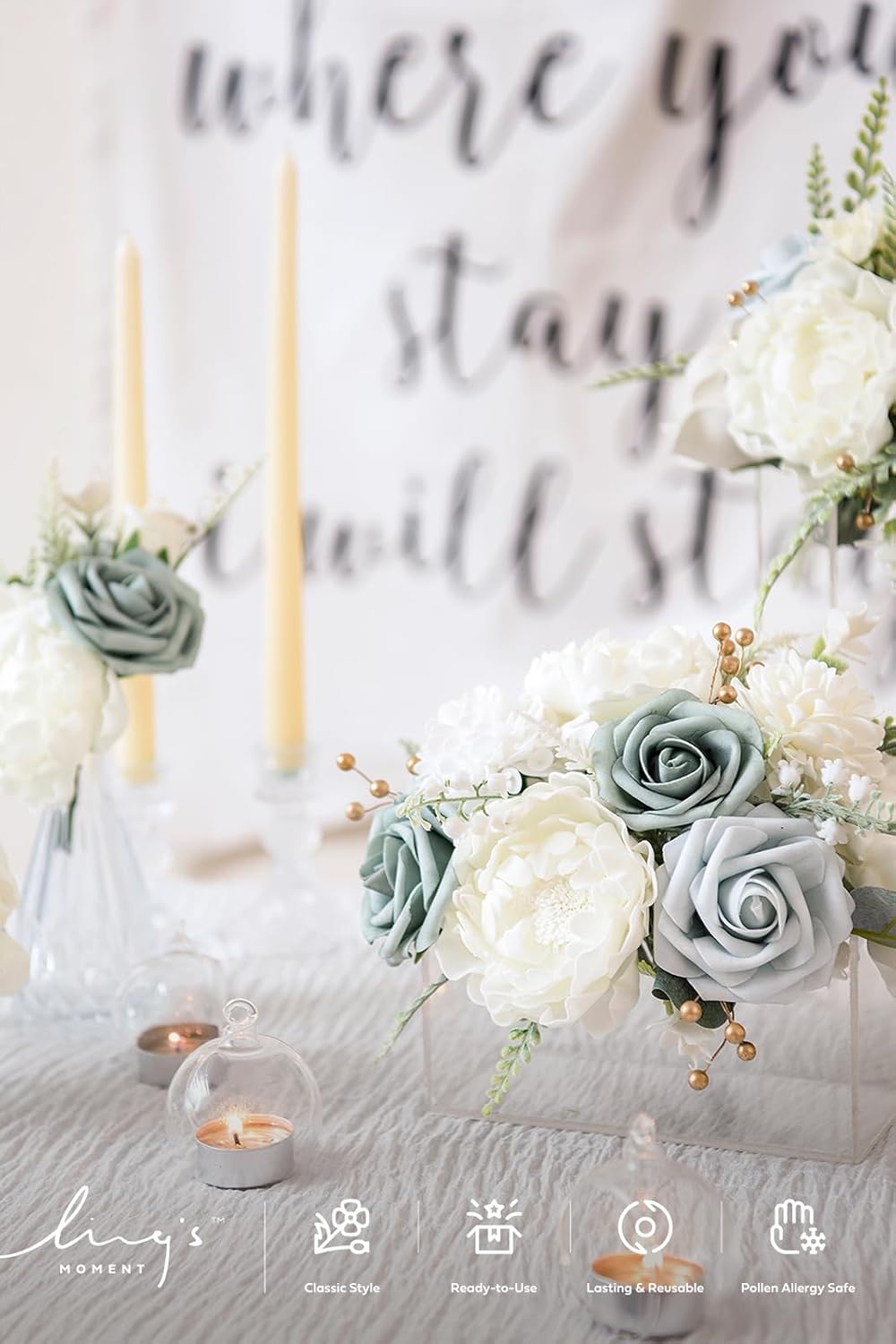 Beige Artificial Flowers - View 2