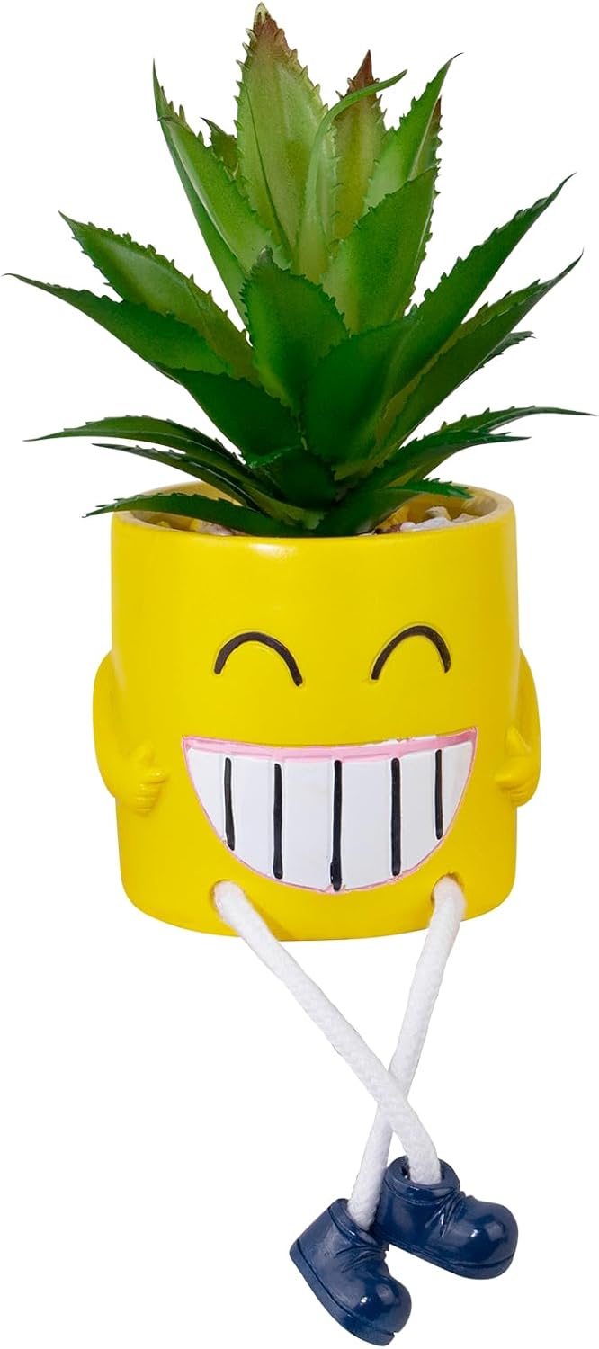 Green Faux Plant — 1pcs-yellow