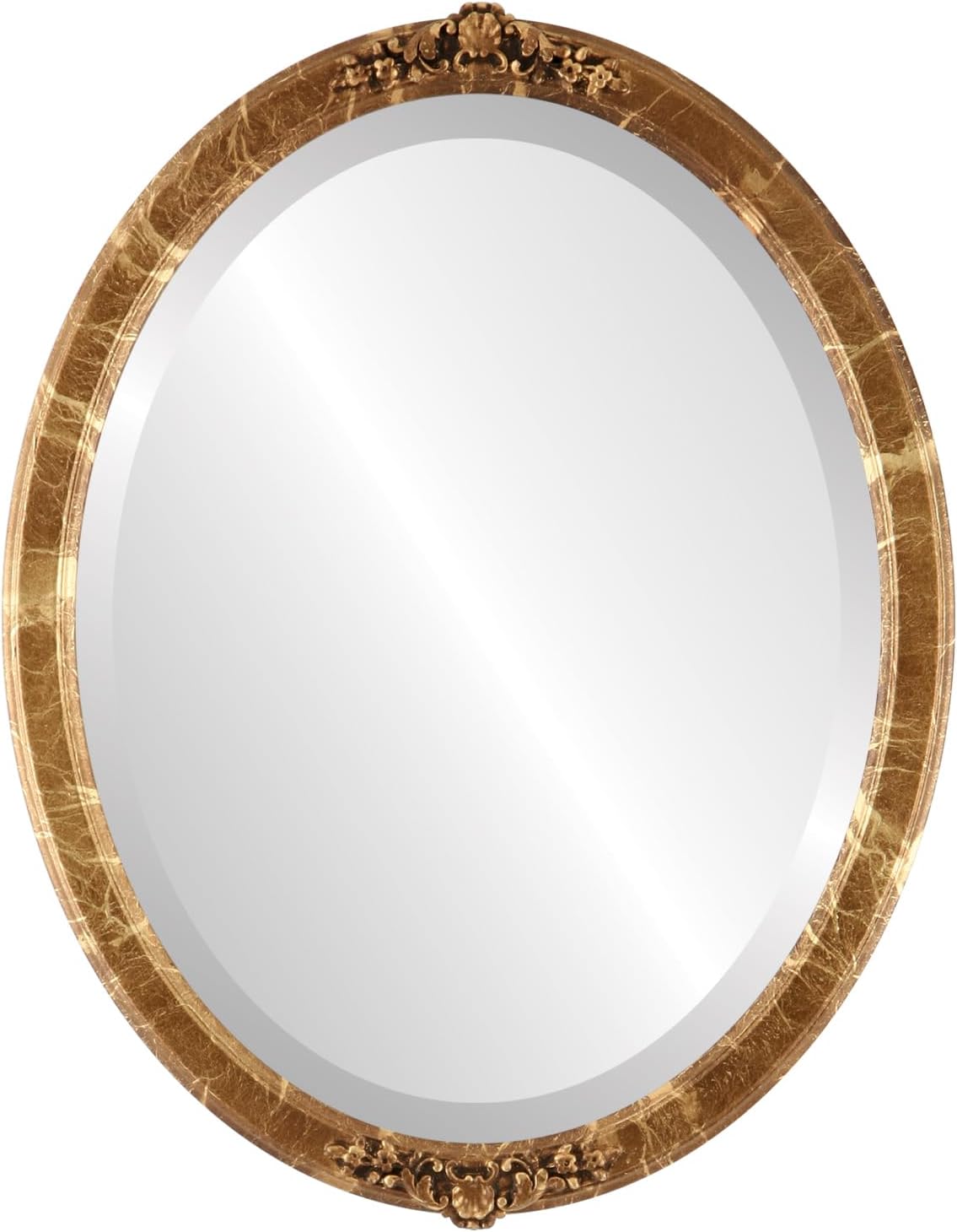 Beveled Luxe Beige Wall Mirror — 26" — Champagne Gold