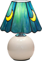 Blue Nightstand Lamp — Moon Mushroom-Sea Blue