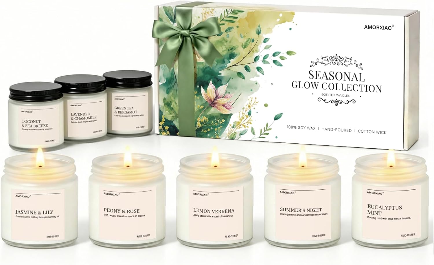 Soy Wax Metal Scented Candle — 8 Pack Flower