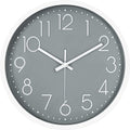 Battery Operated Grey Wall Clock — Gray