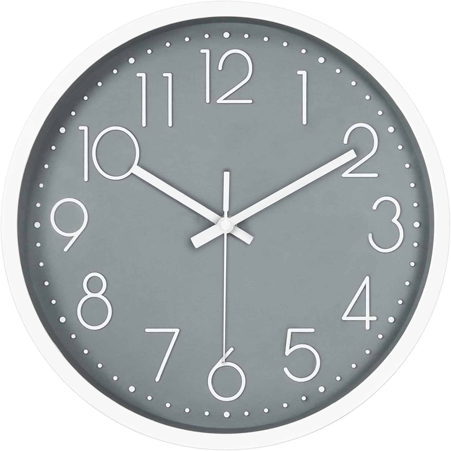Battery Operated Grey Wall Clock — Gray