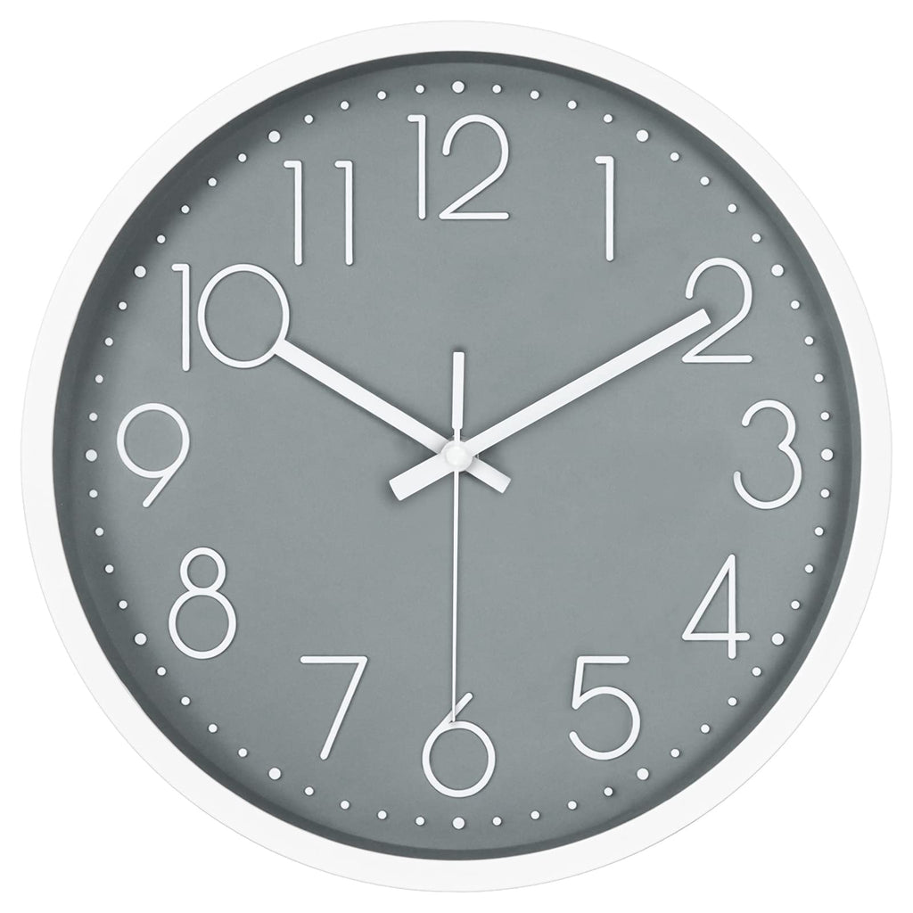 Battery Operated Grey Wall Clock