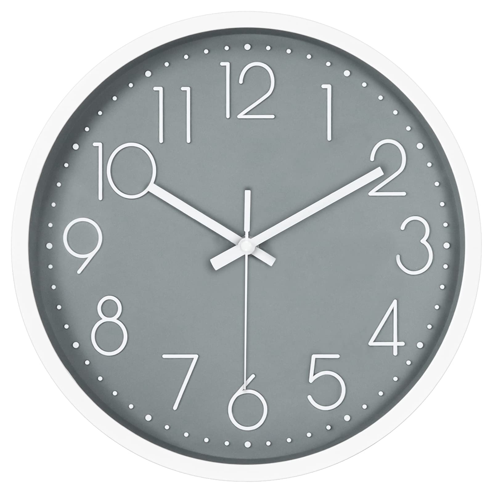Battery Operated Grey Wall Clock