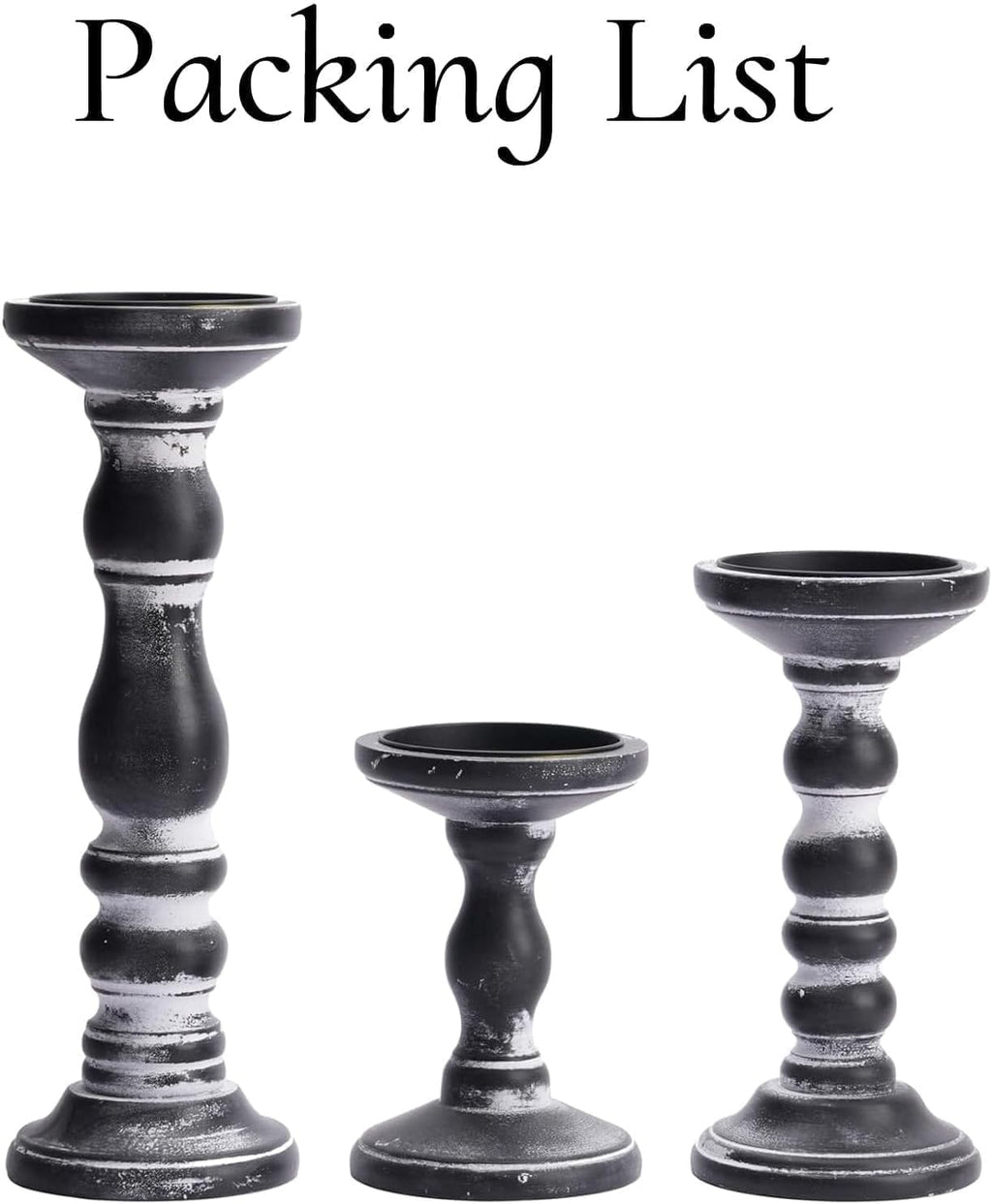Farmhouse Black Pillar Candle — 5.9" - View 7