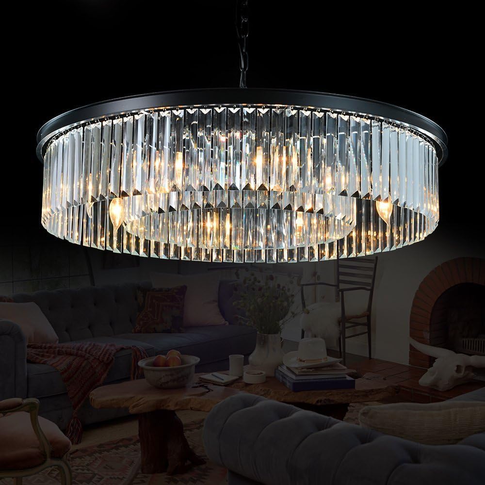 Luxe Black Chandelier — 22" — D33"