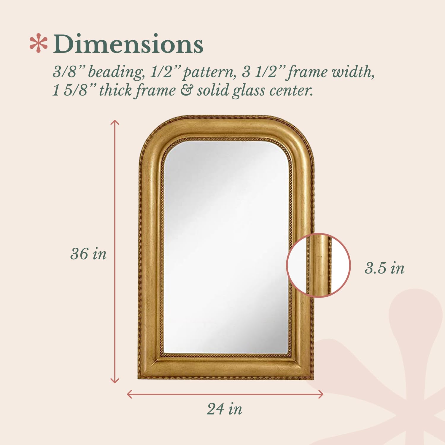 Framed Luxe Glass Wall Mirror — 36" - View 3