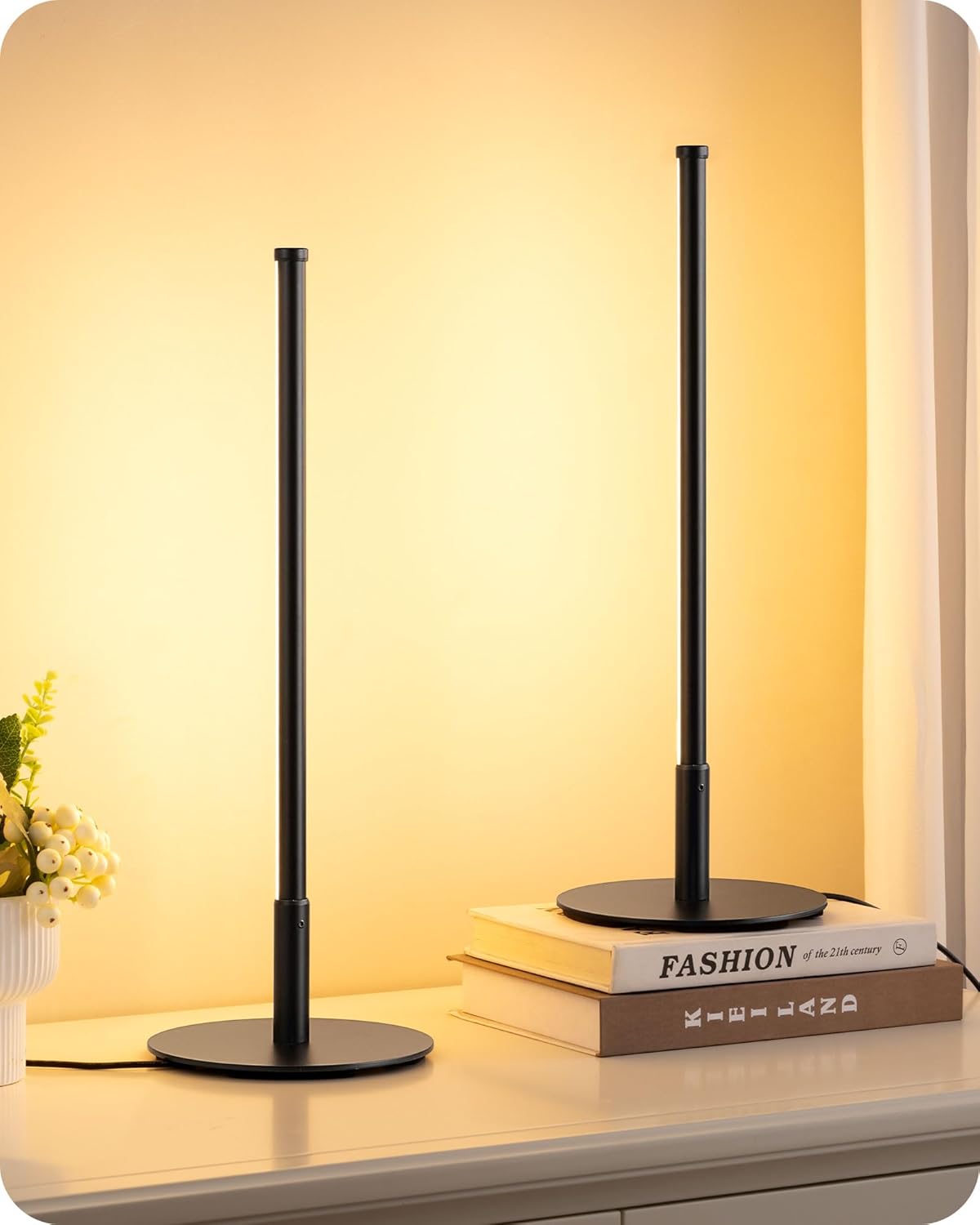 Dimmable Modern Black Bedside Lamp — Black