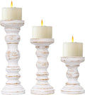 Farmhouse Black Pillar Candle — Set of 3 — White