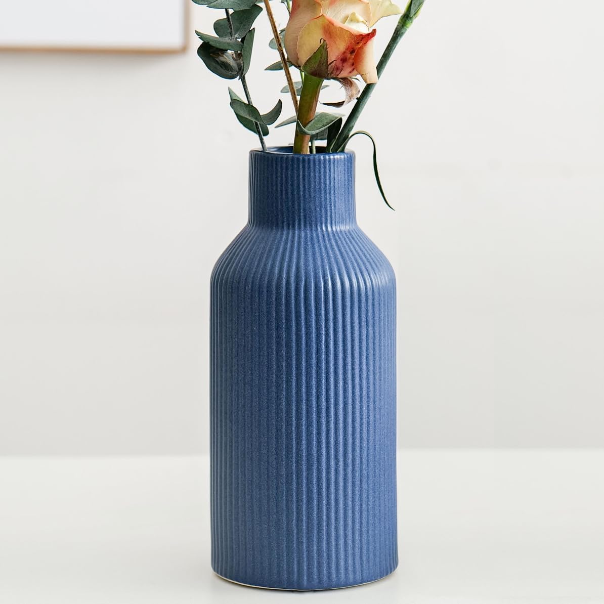 Boho Beige Vase — Set of 3 — Blue