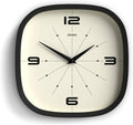 Mid-Century Black Wall Clock — 10" — Black