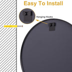 Black Round Mirror — 20" - View 7
