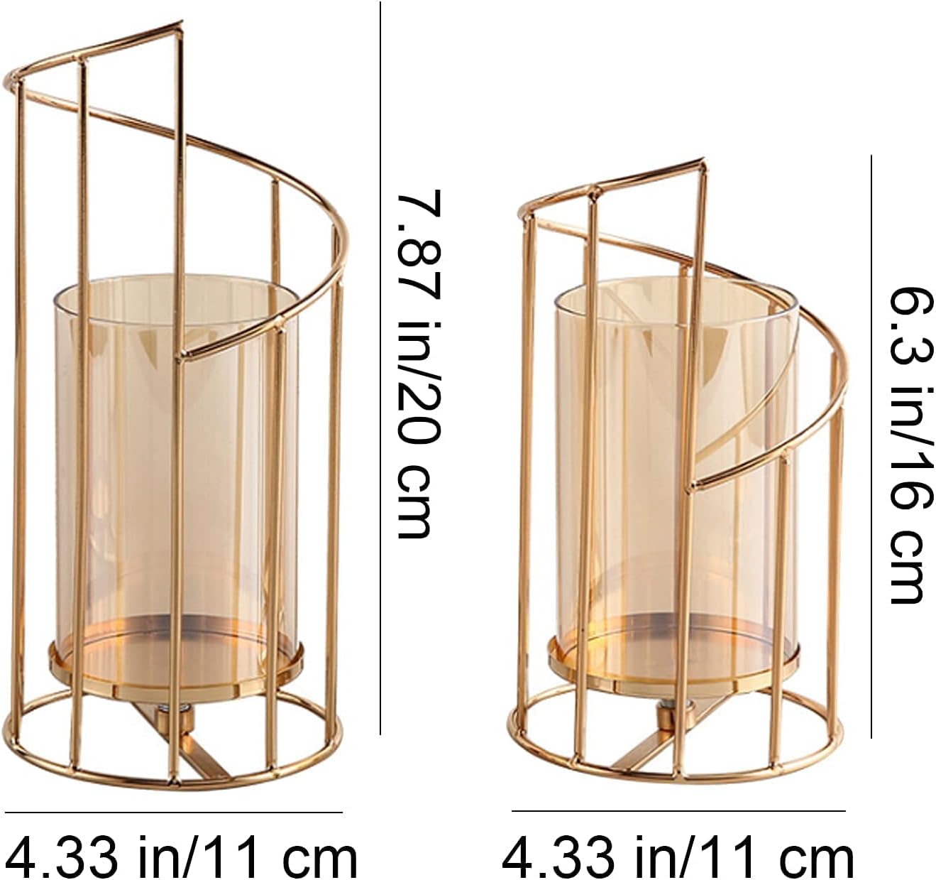 Luxe Metal Pillar Candle — Set of 2 - View 2