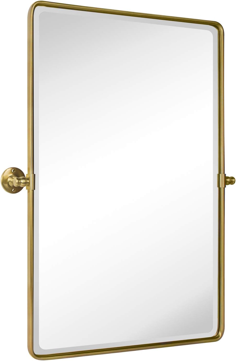 Framed Farmhouse Black Vanity Mirror — 24" — Brush Gold