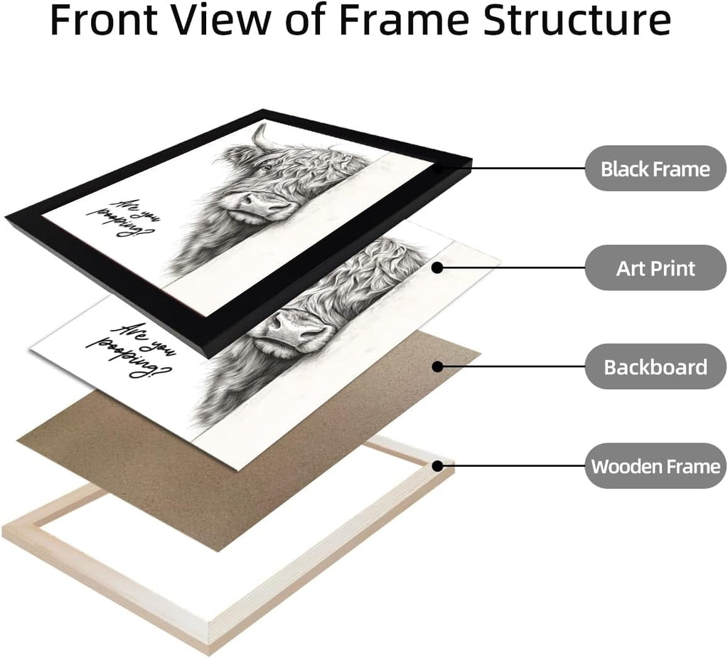 Framed Farmhouse Black Wall Decor — 8" - View 4