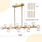 Adjustable Luxe Glass Chandelier — 16-Light - View 3