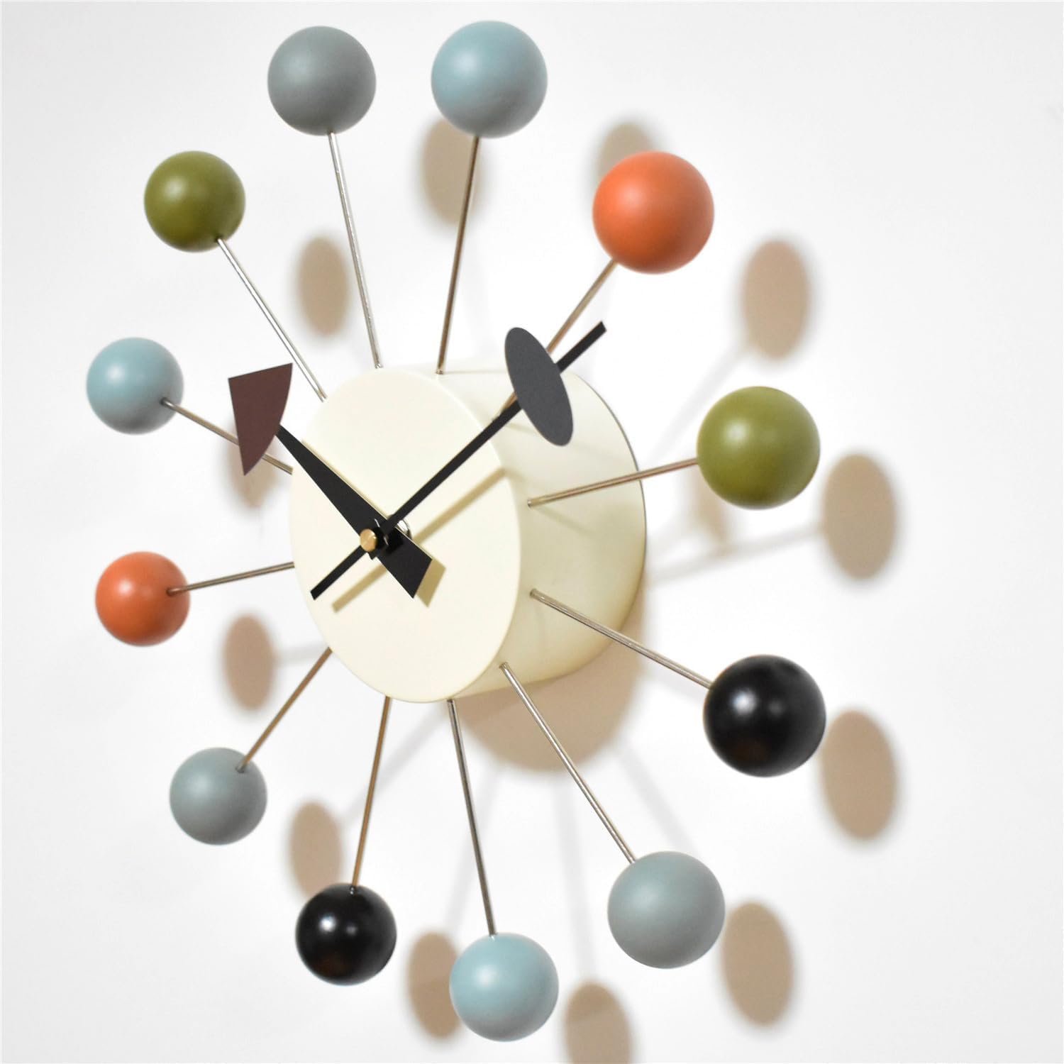 Battery Operated Mid-Century Wood Wall Clock — 13" - View 2