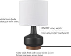 Linen Modern Beige Table Lamp — 15" - View 10