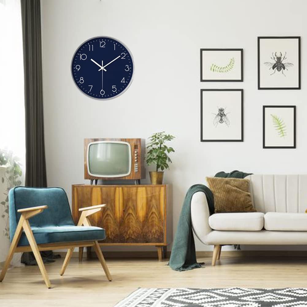 Battery Operated Blue Wall Clock - View 5