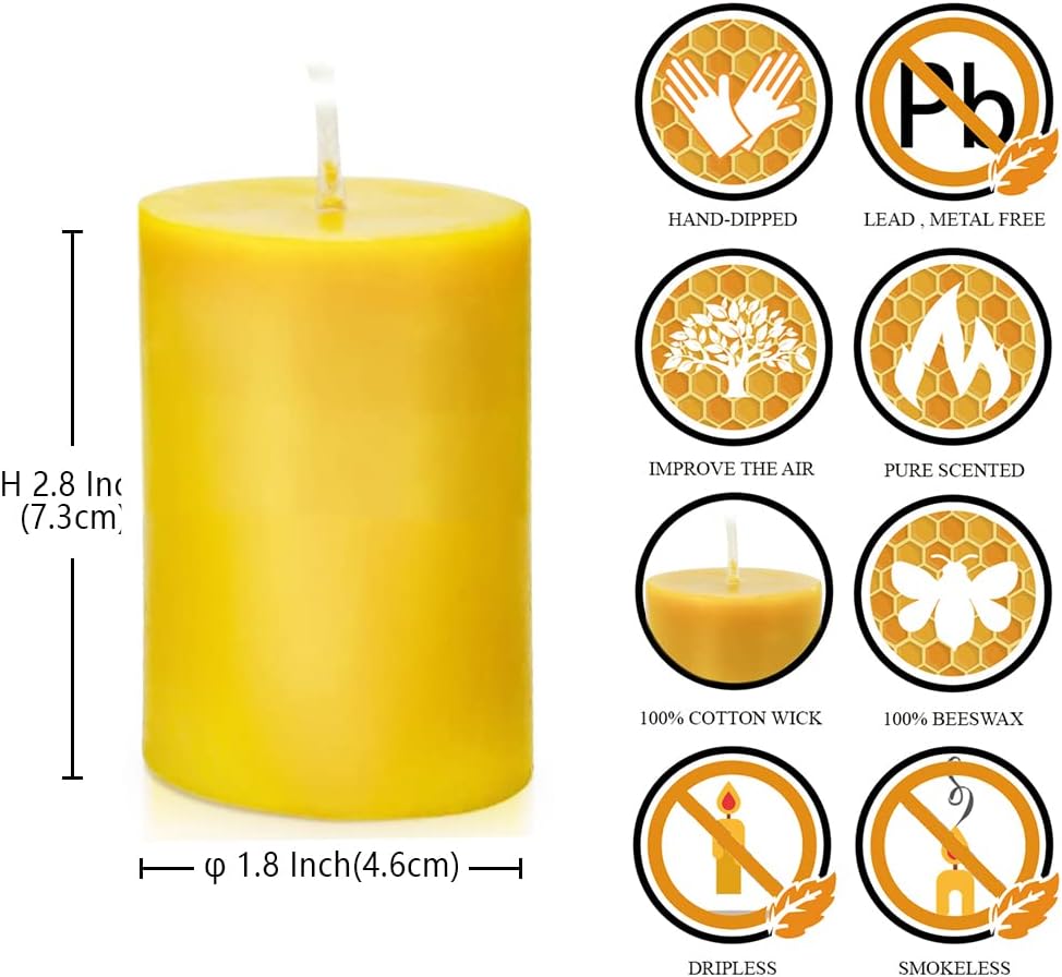 Wax Pillar Candle — 3" - View 2