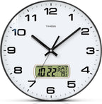 Battery Operated Modern Black Wall Clock — 13"