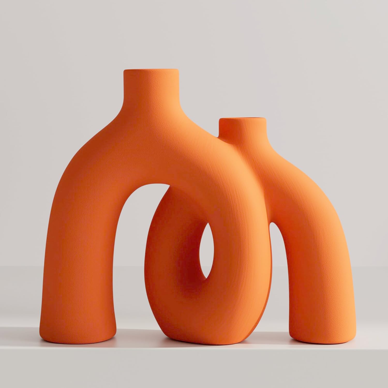 Boho Beige Decorative Vase — Orange