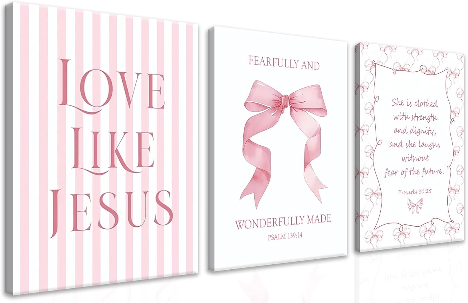 Framed Blue Wall Decor — 16" — Pink Inspirational