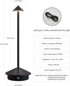 Cordless Modern Black Desk Lamp — Set of 2 - View 5